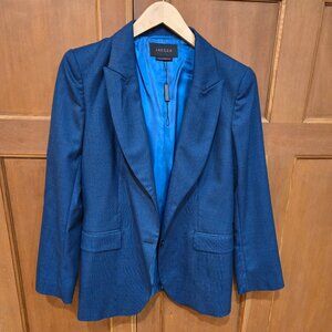 Jaeger Women's Beautiful Blue and Black Wool Lined Jacket Blazer Size 12 New